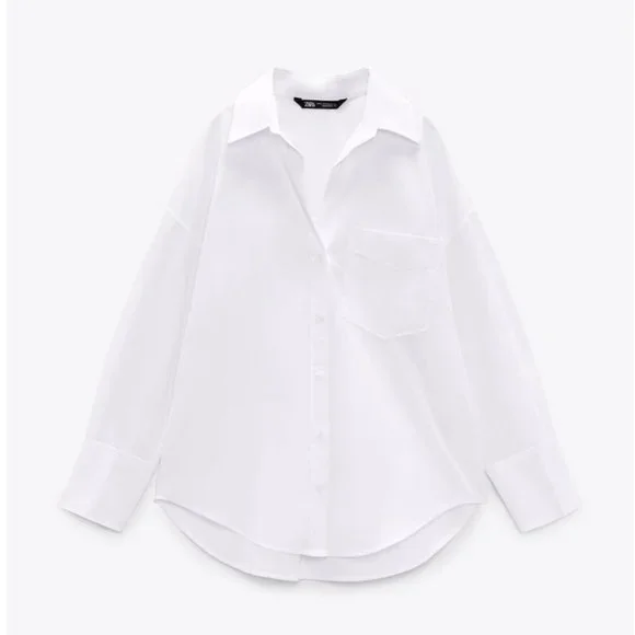 ワンピース OFF-WHITE OVERSIZED POPLIN SHIRT Boxy shirt with pleats, optical white | Sportmax